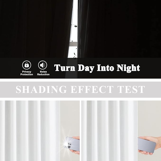 Vision Home White Pinch Pleated Full Blackout Curtains 60 inch Wide Thermal Insulated Window Curtains 84 inch for Living Room Bedroom Room Darkening Pinch Pleat Drapes with Hooks Back Tab 60"Wx84"Lx1