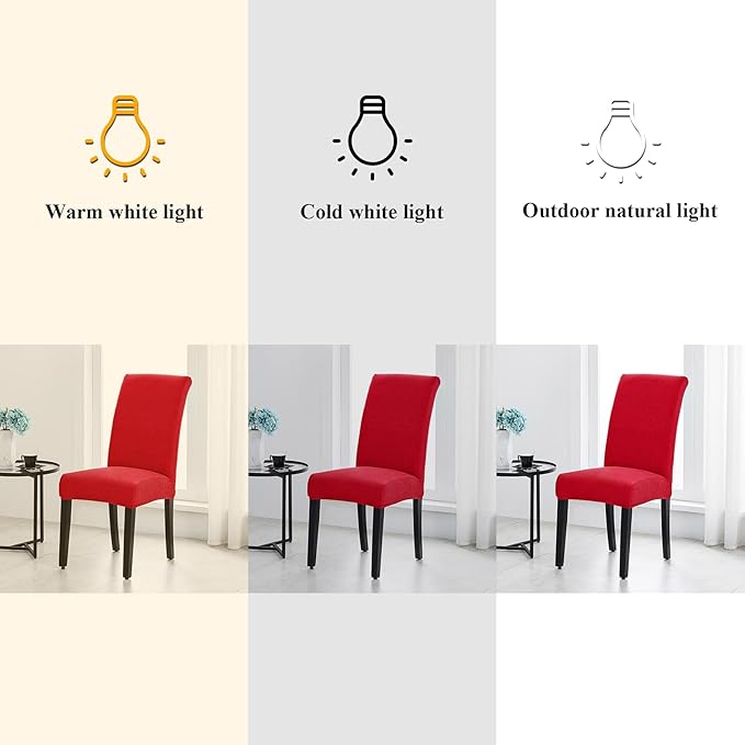 Joccun Chair Covers for Dining Room Set of 8, Dining Chair Slipcovers Stretch Dining Room Chair Covers Seat Protector,Washable Parsons Chair Cover for Home,Hotel,Banquet(Ruby,8 Pack)