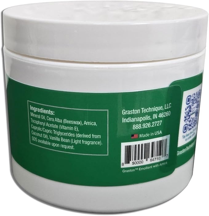 Graston Technique Arnica Soft Tissue Emollient - 4oz Jar Pro-Grade Therapy Cream for IASTM, Massage, Relief and Recovery, 1-Pack
