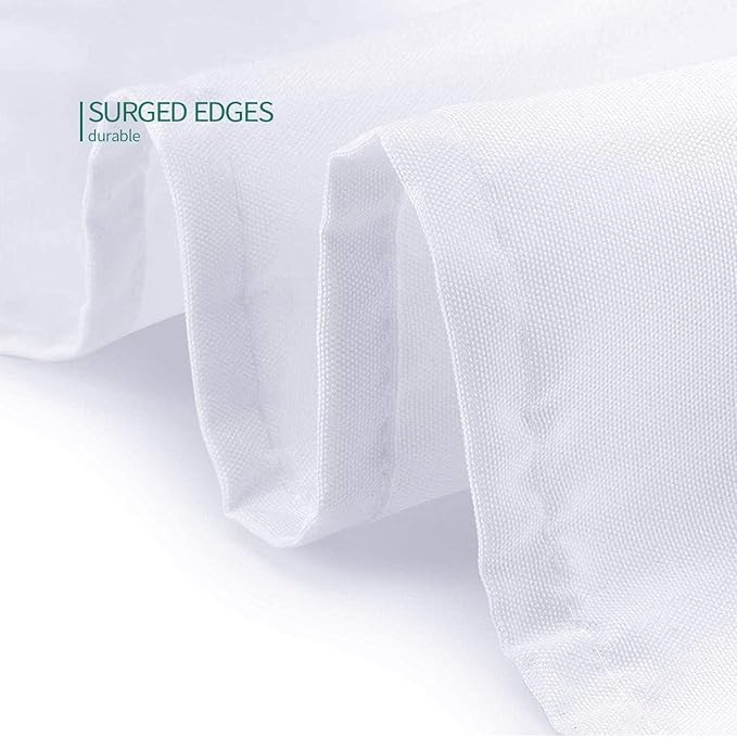 Surmente 120 inch Round tablecloths -5 Pack White Round Table Cloths, Polyester Fabric Table Covers for Weddings, Banquets, or Restaurants