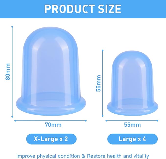 Silicone Cupping Therapy Set - Cupping Kit for Massage Therapy - Cellulite Remover Cupping Set - Anti Cellulite Cup Massager, Vacuum Suction Massage Cups for Cellulite Reduction