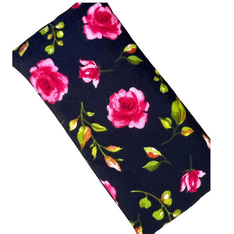 Large Microwave Heating Pad with Flax Seed, Scented or Unscented, Good For Back Pain or Cramps, Moist Heat Therapy or Ice Pack, Microwavable Bean Bag, 6" x 12" (Roses, Lavender & Chamomile)