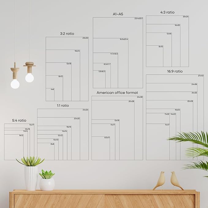 Homeforia 12 x 16 Picture Frame Silver, High End Metal 12x16 Poster Frames with Mat 9x12 Photo, 12 x 16 Silver Frame Matted to 9 x 12 in Print, 16by12 Hanging Frame, Tempered Glass, Wall Kit, Set of 1