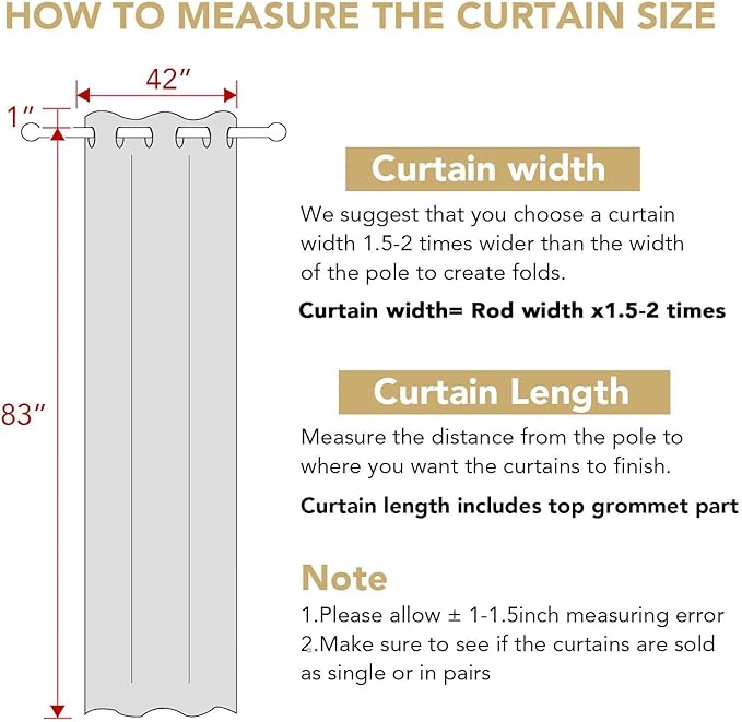 H.VERSAILTEX Blackout Curtains for Bedroom Thermal Insulated Room Darkening Living Room Curtains 84 Inch Long Grommet Privacy Protection Window Curtain Panels/Drapes for Nursery, 2 Panels, Macchiato