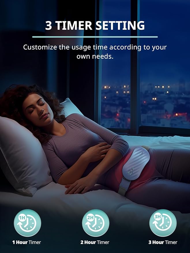 Slimpal AI Portable Heating Pad for Period Cramps, Smart AI Heat Chip, Electric Cordless Heating Belt for Back, Belly, Waist, Stomach, Menstrual Wearable Heating Pad Gifts for Girl Women Her Aqua S2