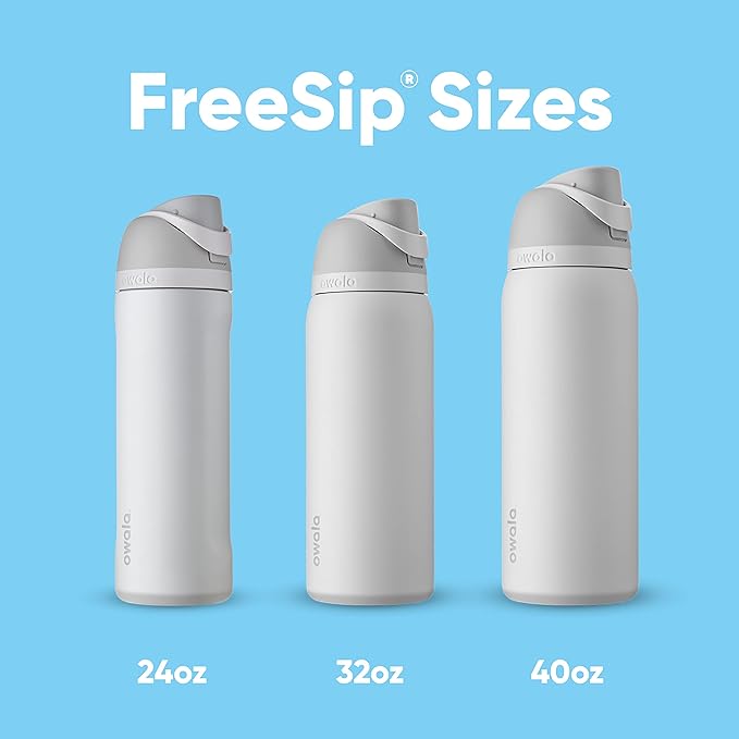 Owala FreeSip Insulated Stainless Steel Water Bottle with Straw for Sports and Travel, BPA-Free, 24-oz, Boneyard