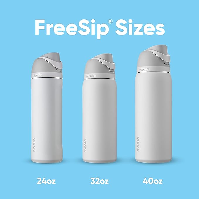 Owala FreeSip Insulated Stainless Steel Water Bottle with Straw, BPA-Free Sports Water Bottle, Great for Travel, 32 Oz, Boneyard