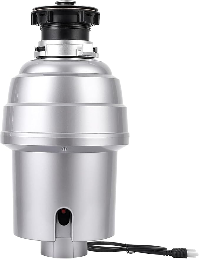 Powerful 3/4HP Stainless Steel Garbage Disposer, Dishwasher-Friendly and Continuous Feeding Waste Disposer, Grinding Material Four-Stage Grinding, Silver