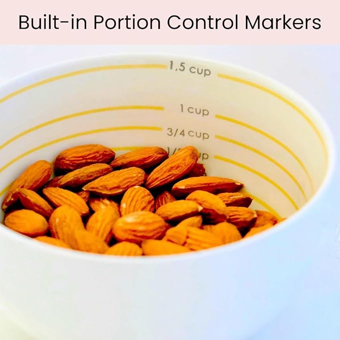 Uba Portion Control Bowl (PORCELAIN) for Measuring, Bariatric Diet, Diabetes & Healthy Eating