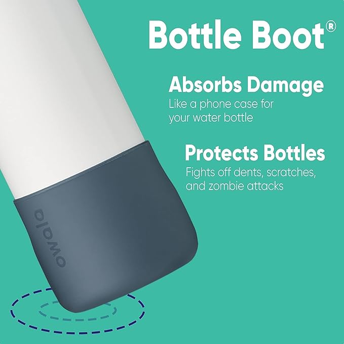 Owala FreeSip Insulated Stainless Steel Water Bottle with Straw for Sports and Travel, BPA-Free & Silicone Water Bottle Boot, Anti-Slip Protective Sleeve for Water Bottle