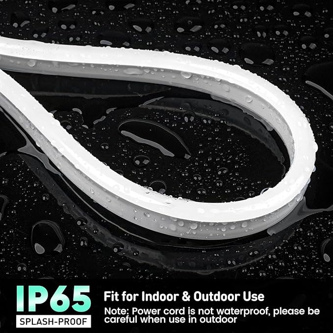 GZBtech RGB LED Neon Rope Lights 66FT/20M, AC 110-120V Waterproof Color Changing LED Rope with Remote Controller, Dimmable Multi Color Neon Rope Lighting for Indoor Outdoor Commercial Use