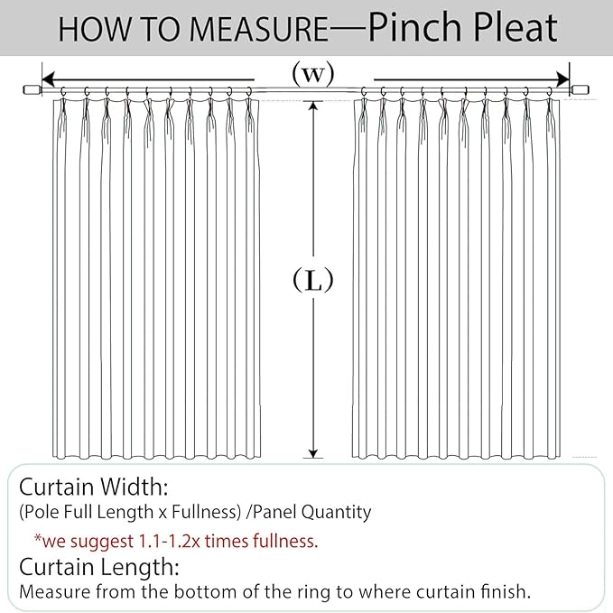 Macochico Pinch Pleated Blackout Linen Curtains 96 Inches Long 100% Light Blocking Burlap Curtains for Bedroom Living Room Thermal Window Panels with Tieback 72”Wx96”L Natural Grey 1 Panel