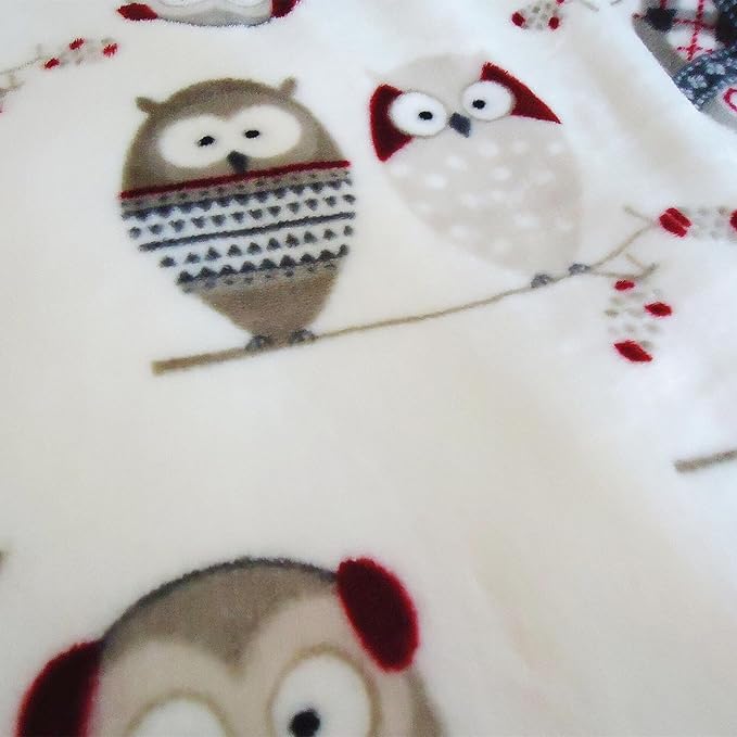 UKELER Owl Sherpa Bed Blanket King Size 90''x108''- Ultra Soft Cozy Flannel Fleece Blanket for Bed/Couch/Sofa/Office, Great Gift for Women's Day,Mother's Day,Father's Day,Thanksgiving,Christmas