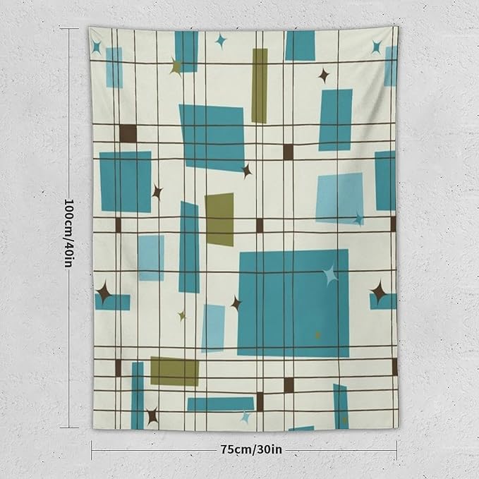 ICMOLYYENLO Boho Medieval Cat Tapestry, Abstract Atomic Starburst Geometric Aesthetic Art Wall Hanging For Bedroom Living Room Dormitory 30x40 Inches