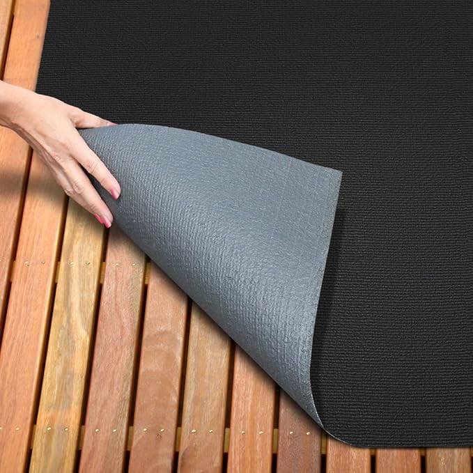 House, Home and More Indoor Outdoor Carpet with Rubber Marine Backing - Black - 6 Feet x 45 Feet - Durable, UV-Resistant - Adds Color and Comfort to Your Deck, Patio or Other Outdoor Rug Space.