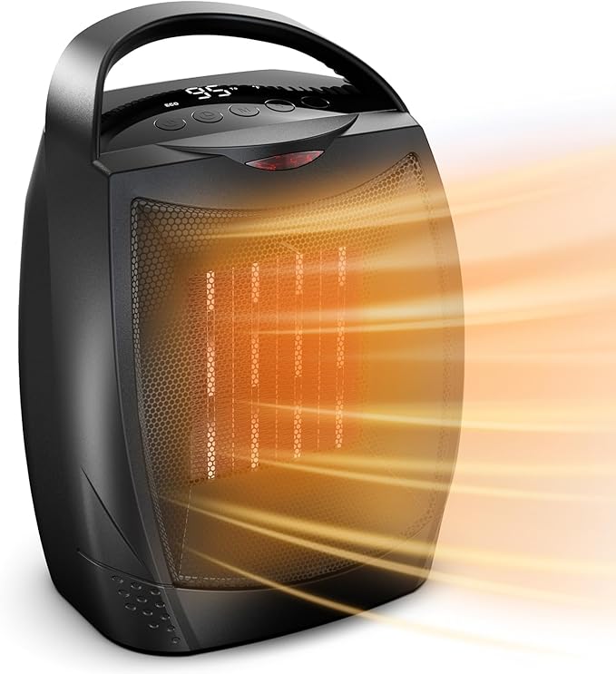 GiveBest Digital Space Heater, 1500W/750W Portable ETL Listed Electric Heater with 4 Modes, 1s heating,Timer, Overheating & Tip-Over Protection, Portable Heater for Indoor use