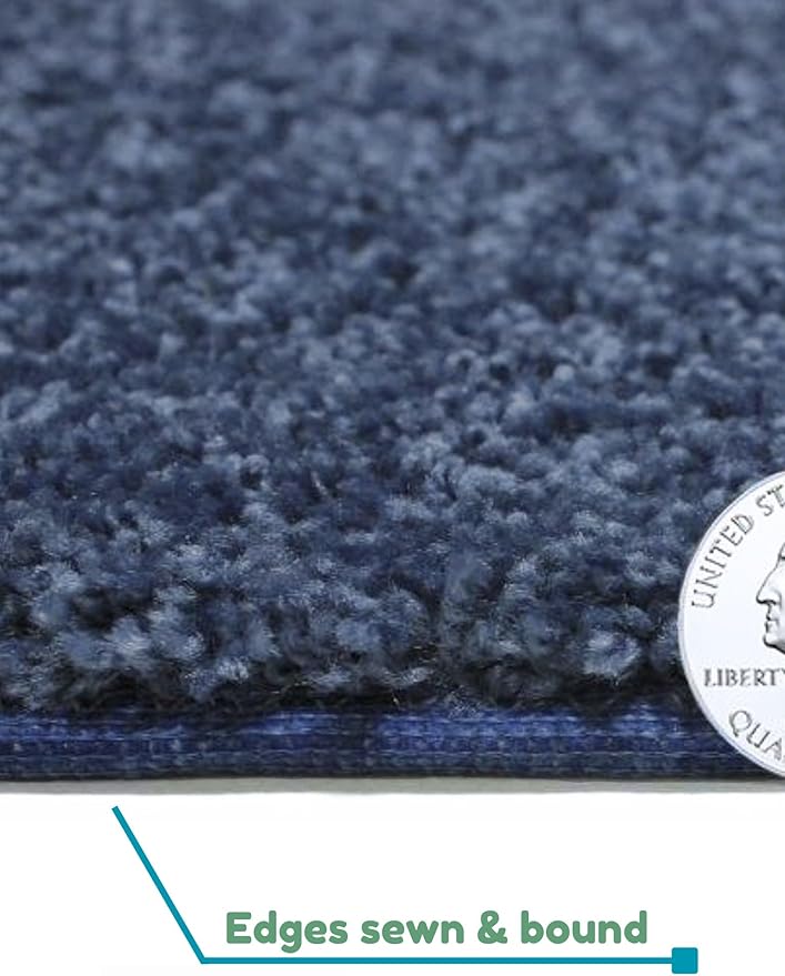KOECKRITZ Soft and Colorful Kids Classroom Area Rugs (Passes Flammability Pill Test) Many Sizes and Bright Colors to Select from (8' x 8', Navy)
