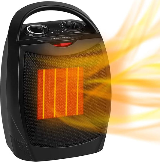 GiveBest Portable Electric Space Heater, 1500W/750W Ceramic Heater with Thermostat, Heat Up 200 Square Feet in Minutes, Safe and Quiet for Office Room Desk Indoor Use
