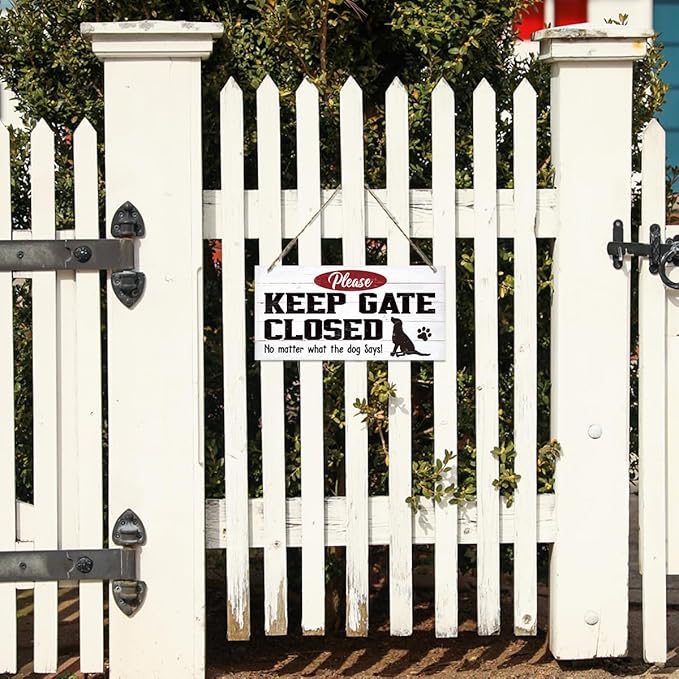 Warning Signs, Keep Gate Closed Dog Sign, Decorative Wood Hanging Wood Plaque, Warning Animal Dog Sign, Funny Novelty Caution Dog Sign, Dog Owner Home Decor, Door Gate Hanger Outdoor