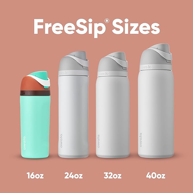 Owala Kids FreeSip Insulated Stainless Steel Water Bottle with Straw, BPA-Free Sports Water Bottle, Great for Travel, 16 oz, Mint Chocolate