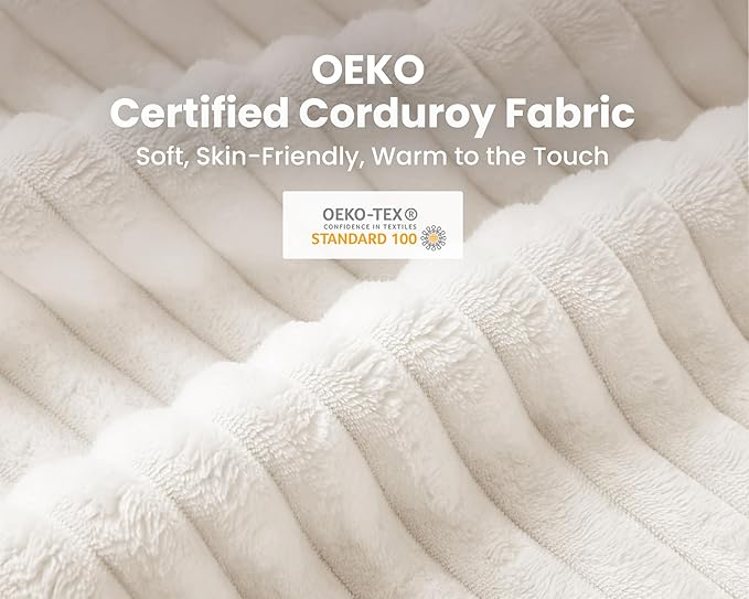 Oversized Modular Sofa, Extra Deep Cloud Corduroy Sectional Couch with Ottoman Chaise, Fluffy Chenille 4 Seater Sofa for Living Room, Villa (Basic 4 Seater, Corduroy White)