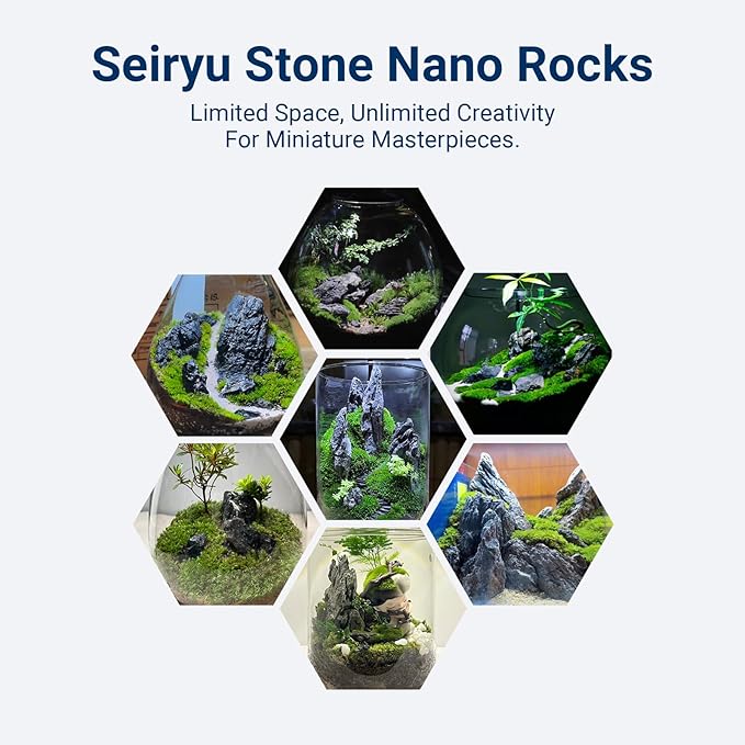 Dragon Stone Aquarium Rock Seiryu Stone for Aquariums, Fish Tanks, Bonsai, Terrariums, Wargaming Dioramas, Indoor or Outdoor Gardens-40Lb(2-10 Inch)