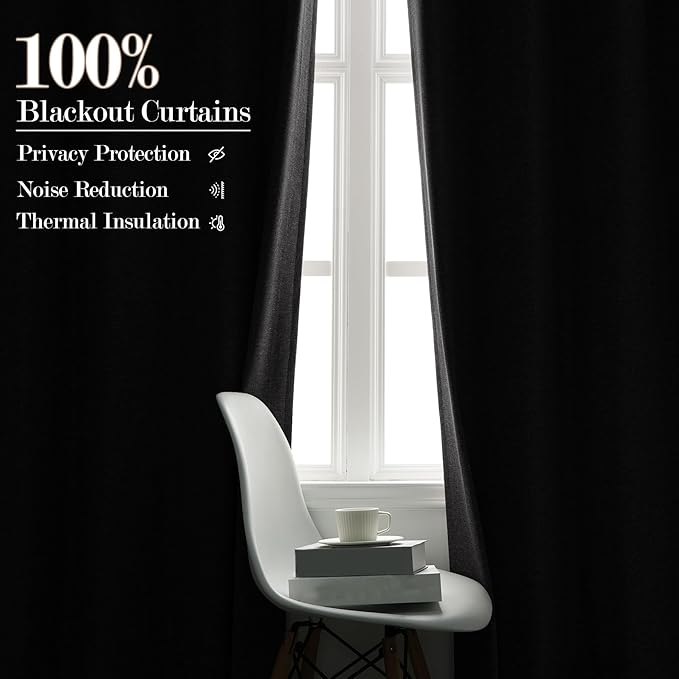 100" W x 96" L Faux Linen Room Divider Curtains, Full Blackout Pinch Pleated Drapes for Traverse Rod, Bedroom Divider Privacy Drapery with Hooks for Ceiling Track, 1 Panel, Gray