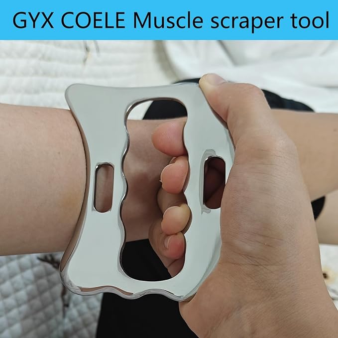 Professional Muscle Scraper Tool Set, 4-Piece Stainless Steel IASTM Tools with Storage Case, Physical Therapy Massage Tools for Muscle Recovery