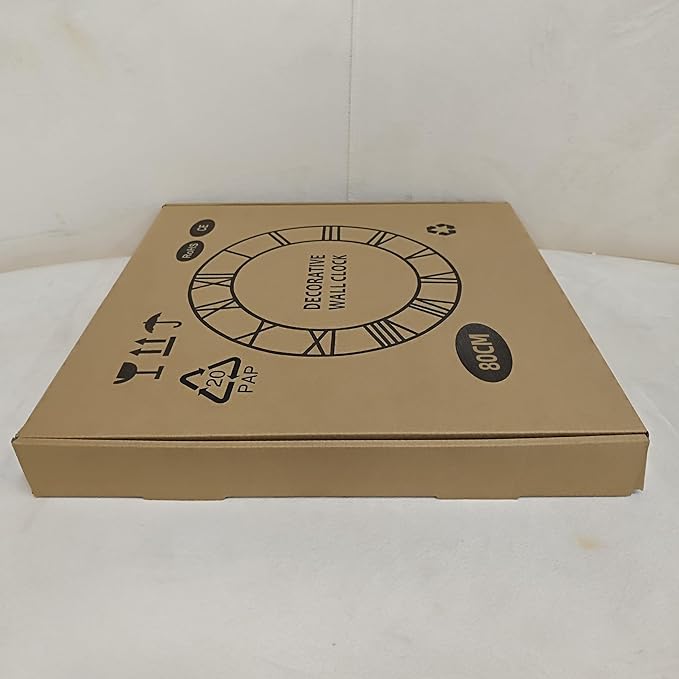 Large Wall Clock - 80cm/ 32 Inches, Silver, Non-Ticking, Battery Operated, Vintage Modern Wall Clock for Living Room, Bedroom, Office, Farmhouse Decor