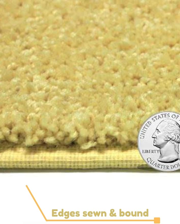 KOECKRITZ Soft and Colorful Kids Classroom Area Rugs (Passes Flammability Pill Test) Many Sizes and Bright Colors to Select from (3' x 12', Lemon)