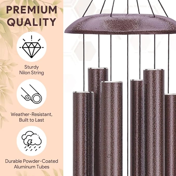 Personalized Sympathy Wind Chime, Wind Chimes for Loss of Loved Father/Mother/Lover, Commemorative Sympathy Bereavement Gifts for Condolences/Funeral