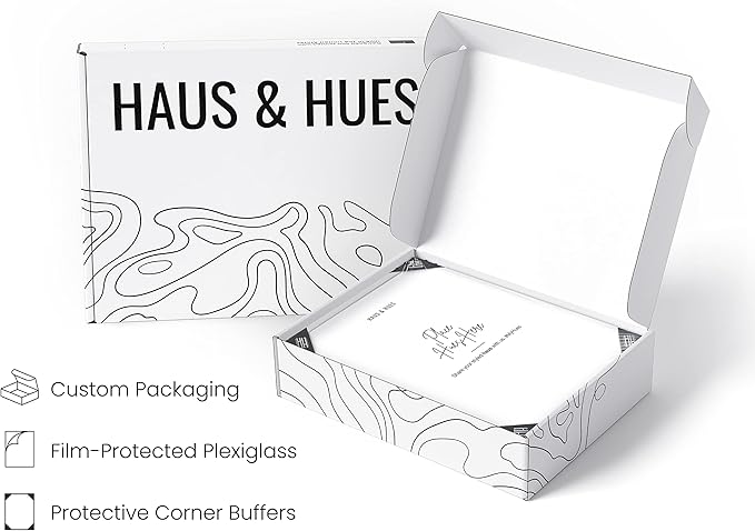 HAUS AND HUES 9x12 White Metal Picture Frames - Features Premium Aluminum, Vertical & Horizontal Hang, Shatterproof Plexiglass - Perfect for Home, Room, Office (9x12 in, White, Set of 4)