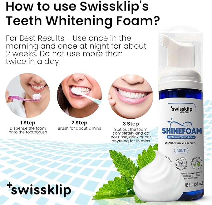 Swissklip Teeth Whitening Foam Toothpaste Also a Teeth Whitener in The Market I We Offer Best Teeth Whitening Products for Professional Teeth Whitening Kit (3)