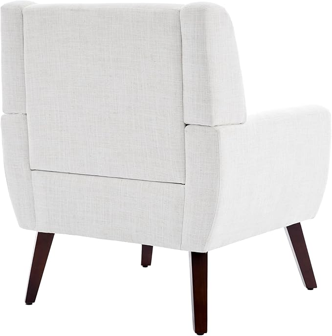UIXE Accent Chairs Set of 2, Fabric Upholstered Armchair for Living Room, Comfy Arm Chair Single Sofa Bedroom Side Reading Seat - Flax Beige