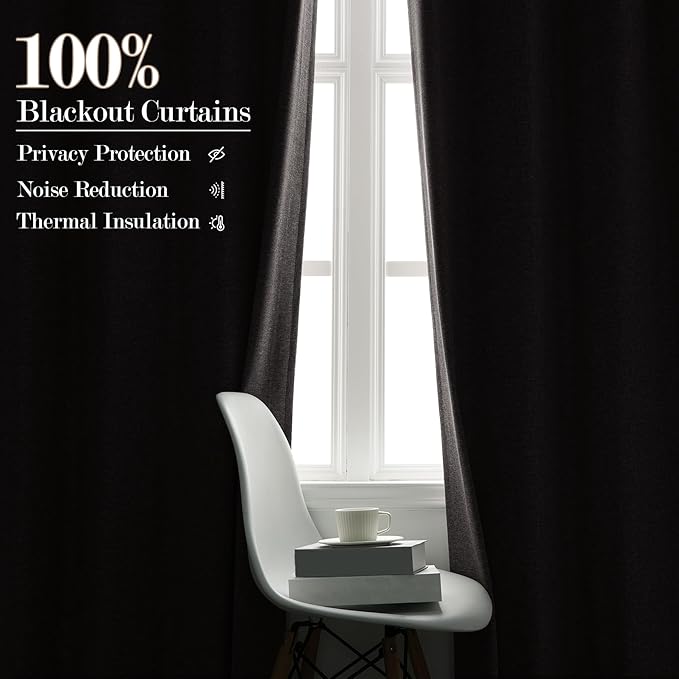120" Wx102 L Linen Room Divider Drapes for Doorway/Glass Window/Sliding Door/Patio, Extra Wide Pinch Pleated Full Blackout Curtains for Girls Boys Teen Kids Room, 1 Panel, Browish Grey