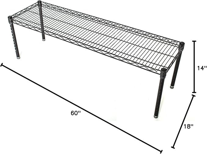 Omega Products Corporation 18" Deep x 60" Wide x 14" High Black Stationary Dunnage Rack