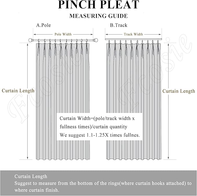 100" W x 96" L Faux Linen Room Divider Curtains, Full Blackout Pinch Pleated Drapes for Traverse Rod, Bedroom Divider Privacy Drapery with Hooks for Ceiling Track, 1 Panel, Orange
