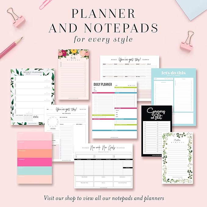 Bliss Collections Monthly Planning Pad, To Do List Notebook - Undated Tear-Off Sheets Notepad - Work Calendar, Organizer, Scheduler for Goals, Tasks - You've Got This (Pink), 12" x 18", 18 Sheets