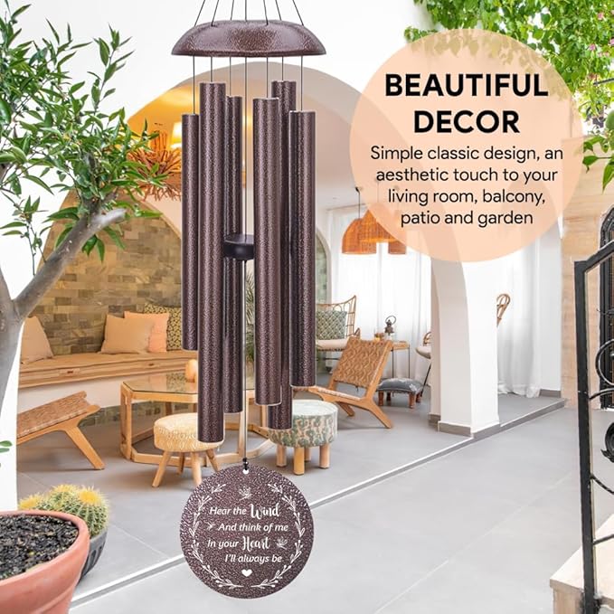 Personalized Wind Chimes, Wind Chimes for Loss of Loved Father/Mother/Lover, Commemorative Sympathy Bereavement Gifts for Condolences/Funeral (36 inch)