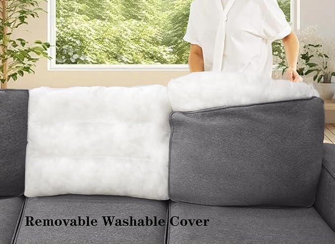 L Lengend Vansen Modular Sectional Sofa U Shaped Couch with Ottoman Modern Reversible Corner Sectional Couch for Living Room (Dark Grey, U Shaped Sofa-4)