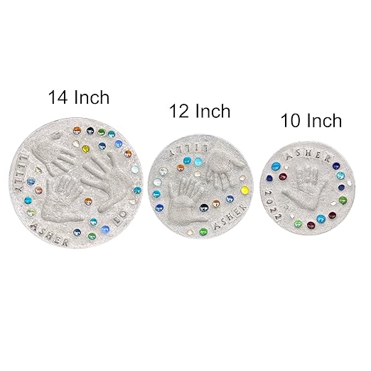 Large DIY Stepping Stone Kit, Handprint Stepping Stone, Mother's Day Gift, Footprint Stepping Stone (14 Inch)