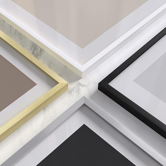 HAUS AND HUES 16x24 White Metal Picture Frames - Features Premium Aluminum, Vertical & Horizontal Hang, Shatterproof Plexiglass - Perfect for Home, Room, Office (16x24 in, White, Set of 3)