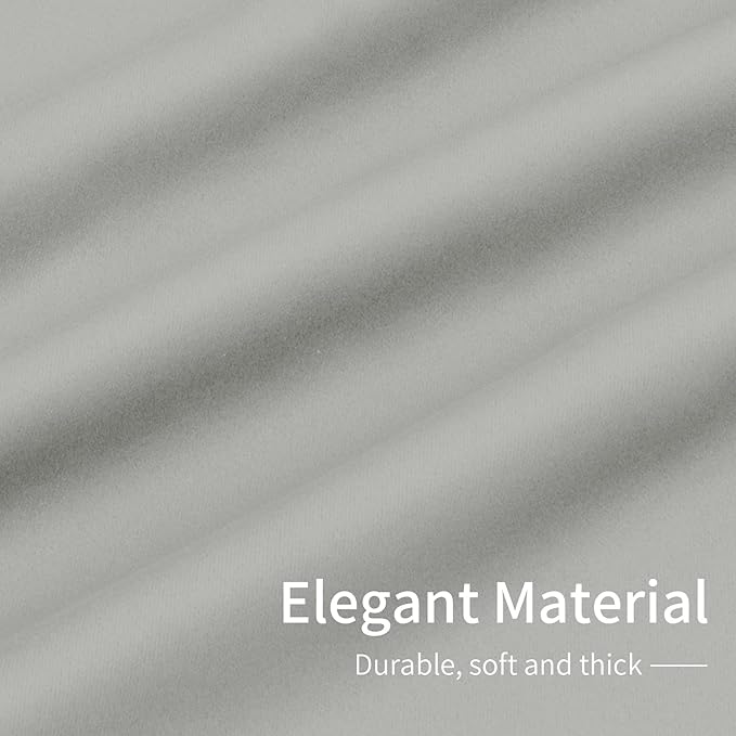 Easy-Going Blackout Curtains for Bedroom, Solid Thermal Insulated Grommet and Noise Reduction Window Drapes, Room Darkening Curtains for Living Room, 2 Panels (34x72 in, Greyish White)