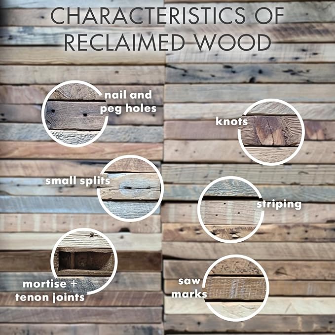 Urban Legacy Reclaimed Barnwood Planks | Floating Shelves for Wall w/Flush Mount Shelf Bracket Set Included | Set of 2 (Natural, 36"x 4.5"x 2")