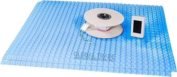 All-in-one Electric Radiant Floor Heating Kit 35 Sq Ft 240V with 2855401 Thermo Basic Non-programmable Thermostat, Heat Uncoupling Membrane, Underfloor Heat Cable, Safe Installation Tools