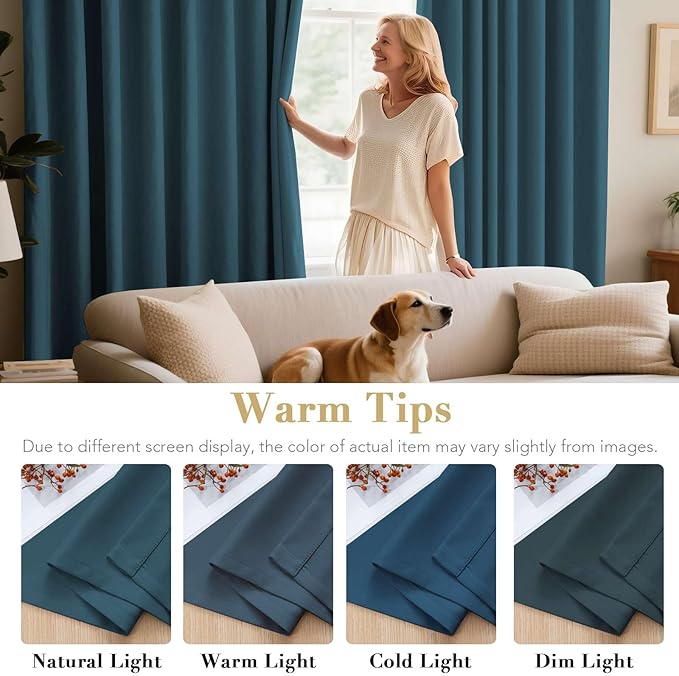 H.VERSAILTEX Premium Blackout Thermal Insulated Room Darkening Curtains for Bedroom/Living Room - Classic Grommet Top (2 Panels, Dark Teal, 52"W x 96"L Inch)