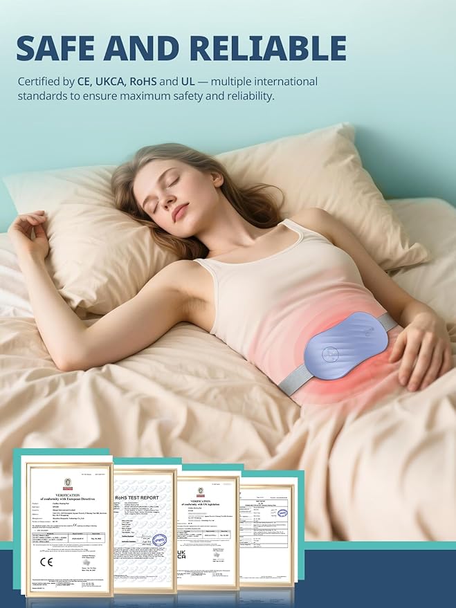Slimpal Portable Heating Pad for Cramps, FSA HSA Eligible, Rechargeable Electric Heat Belt for Period Pain Relief, Menstrual Heated Pad Birthday Gifts for Women Girls, Purple