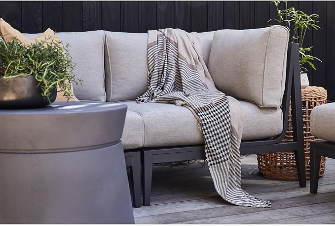 Outer Bug Shield Outdoor Throw Blanket w/Insect Shield Repellent Gear Technology- Lightweight Insect-Repellent Outdoor Blanket, Camping, Picnic & Beach Blanket, Striped Plaid, 50”W x 60”