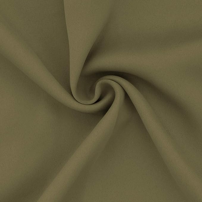 Easy-Going Blackout Curtains for Bedroom, Solid Thermal Insulated Grommet and Noise Reduction Window Drapes, Room Darkening Curtains for Living Room, 2 Panels (52x63 in,Khaki)