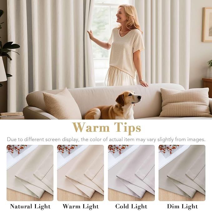 H.VERSAILTEX Blackout Curtains 84 inches Long for Living Room Thermal Insulated Room Darkening Window Treatment Panels Drapes Light Reducing Curtains for Bedroom, 2 Panels, 52" W x 84" L, Fog